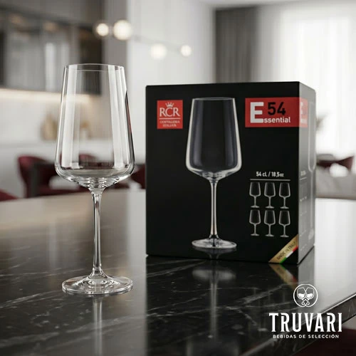SET 6 COPAS DE CRISTAL ITALIANO RCR MODELO E54